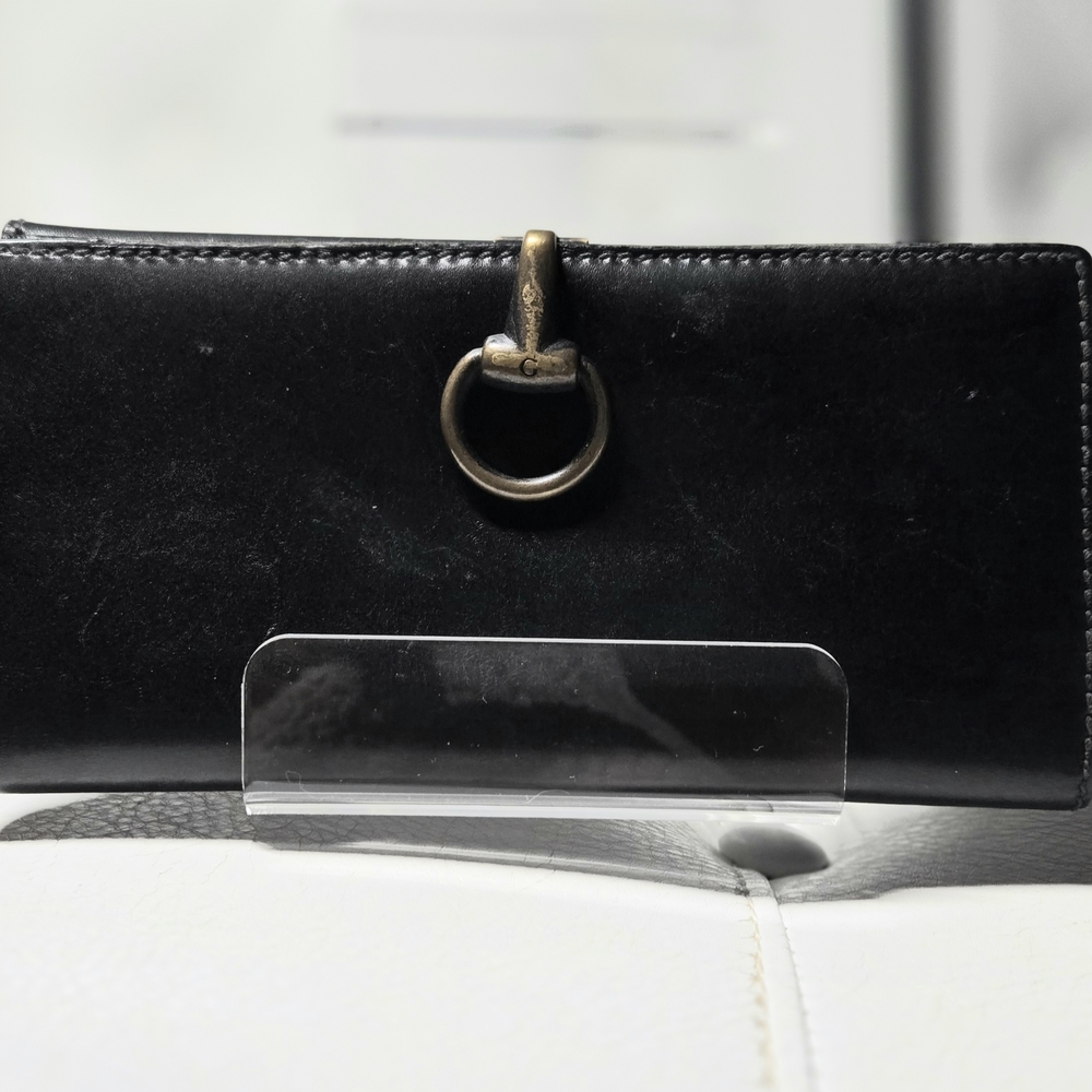 Gucci Black Wallet with Gold Accent